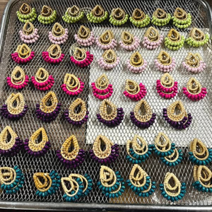 Vintage <b>Tassel</b> Drop <b>Earrings</b> for Women Trendy Boho Straw Weave Rattan Braid Wicker Crafts Gift Made in Viet Nam - Product Image 4