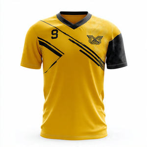 Camiseta de Fútbol Sublimada, Cuello en V, Manga Corta, Estampada, Unisex, 100% Poliéster, Camisetas de Béisbol - Product Image 2