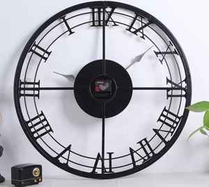 Antique Metal <b>Wall</b> <b>Clock</b> Vintage Style Decorative Timepiece <b>for</b> <b>Living</b> <b>Room</b> Study Hall Dining Area and Home Interior <b>Wall</b> Decor - Product Image 3