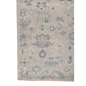 Erbe Hand Knotted Wool <b>Rugs</b> Grey Black <b>Boho</b> Style Rectangular Medallion Abstract for Home for Living Hallway-Model Nr. Lnlp-02 - Product Image 4