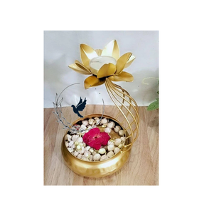 Usine vendant brillant Diya forme fleur décorative Urli bol pour la maison Diwali décoration articles - Product Image 1