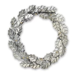 Couronne de Noël en métal en forme de feuille, style fantaisie, ornement suspendu, vente chaude, couronne de Noël de la plus haute qualité - Product Image 2