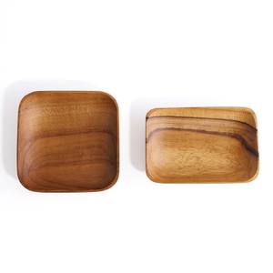 Petit plat d'accompagnement assiette à sauce en bois maison hôtel restaurant nourriture servir plats à tremper en bois classiques - Product Image 4