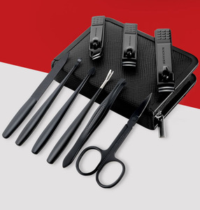 Juego de manicura de 9 piezas, kit profesional de cortador de uñas de acero inoxidable, juego de manicura de pedicura con bolsa de cuero con cremallera - Product Image 6