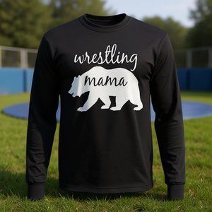 Camiseta de manga larga para mamá luchadora, camiseta promocional de lucha libre para mamás - Product Image 3