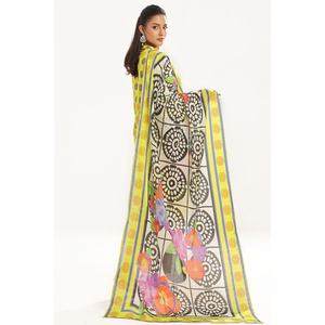 Traje casual de 3 piezas sin coser con estampado floral, transpirable, con cremallera hasta el suelo, ODM Day CL-52457, Dupatta estampada con estampado floral - Product Image 1