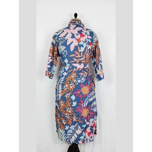 ชุดคลุมบ้านสไตล์อินเดีย ผ้าฝ้ายแท้ ลายดอกกุหลาบสีฟ้า ชุดคลุมอาบน้ำสำหรับคุณแม่ตั้งครรภ์ - Product Image 5