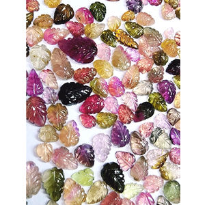 Haute qualité 678 pièces 6-18mm feuille de sculpture Multi Tourmaline 784 Cts Lot pierres précieuses en vrac naturelles US $502 tout le matériel de pierre" - Product Image 2