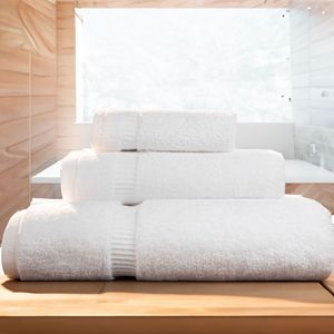 Luxury 100% Cotton 600gsm Face Hand <b>Bath</b> <b>Towel</b> Plain <b>White</b> Woven Cooling Hand <b>Towel</b> for Hotels - Product Image 3