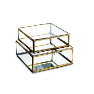 Boîte à bijoux au design admirable, qualité supérieure, verre et laiton, couleur or, boîte à bagues et à colliers, best-seller - Product Image 3