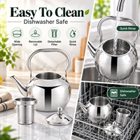 Vente en gros de bouilloire de cuisinière 1.2/1.5/2.0/3.0/4,0 L ensemble de théière en métal en acier inoxydable à induction de luxe