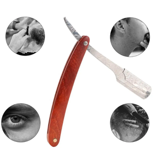 Navaja de Afeitar Manual de Acero Inoxidable con Mango de Madera de Alta Calidad para Hombres, Barberos, Afeitado y Depilación Corporal, Ecológica - Product Image 1