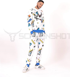 Pantalones de chándal ajustados Premium de Hip Hop para hombre, parte inferior de Jogger atlético con cinta lateral - Product Image 2