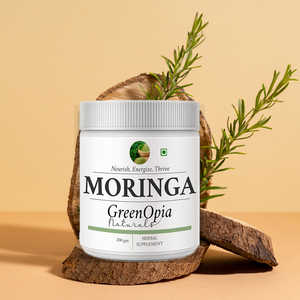 GreenOpia 200g Poudre de feuilles de Moringa Superaliment ayurvédique pour adolescents et adultes Immunité Détox et Énergie Non destiné aux femmes enceintes - Product Image 1