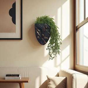 Jardinière murale en métal de style design pour l'arrangement de plantes d'intérieur, style contemporain pour la maison et accent décoratif mural - Product Image 3