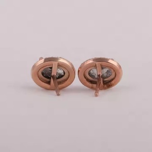 Pendientes Redondos de Diamantes Chapados en Oro Rosa, Elegantes y Sencillos para Mujer a un Precio Accesible - Product Image 4