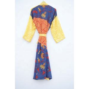 Kimono de seda tejido floral para mujer, bata de baño con cinturón ajustable, regalos de dama de honor para Primavera/Verano, novedad - Product Image 6