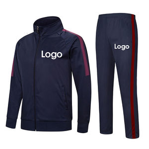 Chándales de rayas con estampado de sublimación para hombres, chándal atlético con cremallera completa de fútbol, Chándales, trajes, conjunto de Fitness Jogger de 2 piezas - Product Image 3