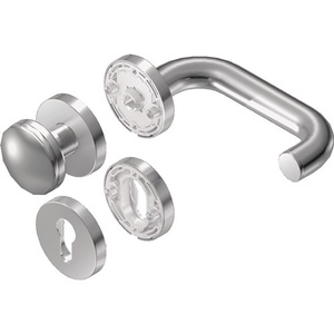 Juego de Protección Contra Incendios de Acero Inoxidable para Puertas de 42-52 mm, Roseta Rondo PZ BKS - Product Image 1
