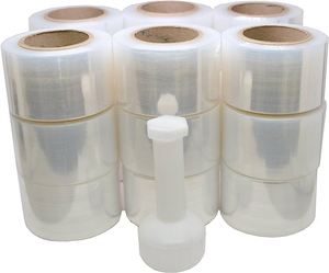 Rouleau de film à main transparent impression par gravure d'enveloppe extensible industrielle matériau vierge en PEBDL recyclable article le plus vendu fabriqué - Product Image 5