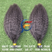 Extensions de cheveux en kératine en gros, 100% cheveux humains vierges Remy, cuticules alignées, lisses crépus, pointe plate, simple trame