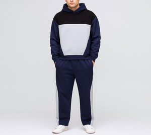 Survêtement à capuche surdimensionné en bloc survêtement en molleton lourd en gros pour le streetwear et le jogging survêtements décontractés unisexes - Product Image 4