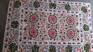 Couvertures brodées sur mesure Suzani Style Vintage tailles de lit double lavable laine remplie de motifs colorés pour la revente - Product Image 5