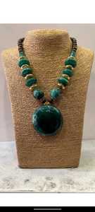 Brown <b>Square</b> Stone Necklace <b>Set</b> - Product Image 4
