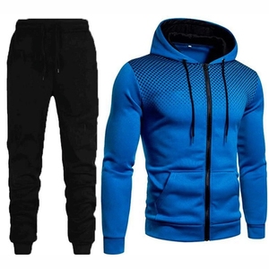 Nuevo Conjunto Deportivo de Otoño Invierno para Hombre, Sudadera con Capucha y Cremallera + Pantalones, Estampado Sólido, Transpirable, de Forro Polar, Ropa Deportiva Informal de Alta Calidad - Product Image 3