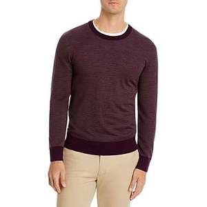 เสื้อสเวตเตอร์คอกลมผ้าเมอริโนวูลสำหรับผู้ชายของบลูมมิงเดลส์ สีชมพู - เพิ่มความมีสไตล์ให้กับตู้เสื้อผ้าของคุณ - Product Image 1