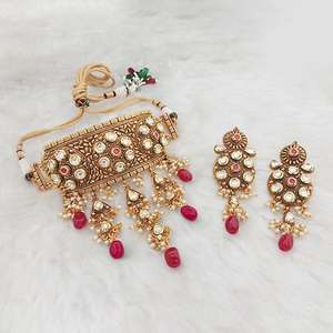 Véritable création AD pierre cuivre collier ras du cou ensemble FBB0156B plaqué or pour boucle d'oreille de mariée bijoux fins pour cadeau - Product Image 1