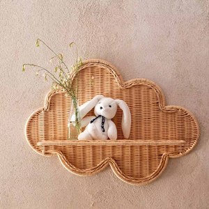 Estante de ratán en la nube, estante de pared de mimbre tejido a mano, estante de pared decorativo de bambú, organizador para habitación de niños, guardería y decoración del hogar - Product Image 6