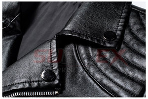 2026 Customized High Quality PU <b>Leather</b> <b>Jackets</b> <b>Men</b> Winter Solid Stand Collar Breathable Eco-Friendly High Street <b>Men</b> <b>Jacket</b> - Product Image 5