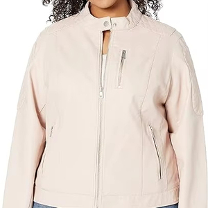 Chaqueta Bomber de cuero recortada de primera calidad para mujer, abrigo y solapa con bolsillo en el cuello, longitud corta, corte entallado Unisex 2025 - Product Image 1