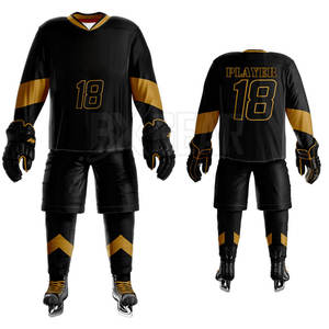 Meilleur prix ensemble de maillots de hockey sur glace pour hommes avec pantalons assortis tissu respirant léger et durable à vendre - Product Image 2