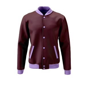 เสื้อแจ็คเก็ตเลตเตอร์แมนแบบกำหนดเอง แขนยาว สไตล์บอมเบอร์ เสื้อท็อปสุดเท่ สตรีทแวร์ ปักลายสไตล์วิทยาลัย เสื้อแจ็คเก็ตเบสบอล - Product Image 1