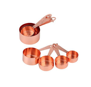 Ustensiles de cuisine de luxe fournitures cuivre mesure cuillère cuillère tasse Double poignée couleur or Rose artisanat - Product Image 2