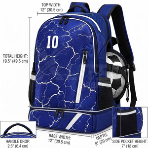 Sac à dos de football en nylon grande capacité, sac de football, rangement pour ballon, compartiment pour chaussures, bretelles réglables, haute qualité, 50-70L - Product Image 4