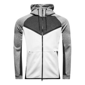 Sweat à capuche pull bleu gris chiné de haute qualité pour hommes fermeture éclair complète confortable avec taille personnalisable et impression couleur du logo - Product Image 5