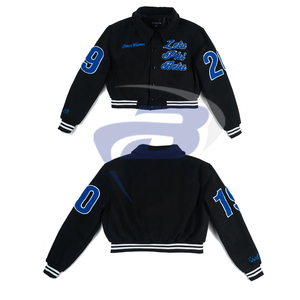 Veste universitaire d'hiver pour femmes Zeta Phi Beta Sorority, tendance, noire, style Letterman, broderie audacieuse et élégante, respirante - Product Image 3
