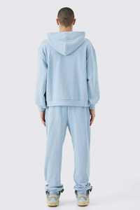 Conjunto de Sudadera con Capucha y Pantalones Deportivos de Dos Piezas con Costuras en Contraste y Cierre de Cremallera, Ropa Deportiva Informal para Hombre, con Logotipo Personalizado - Product Image 6