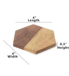 Bois Résine Brun Hexagon Sous-verres Forme Personnalisée Hexagonal À La Main Durable Sculpture Conception Haute Qualité Inde Exportation Hôtel Utilisation - Product Image 5