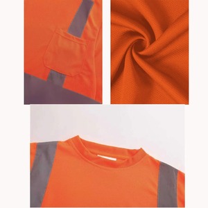 Camiseta de Seguridad Reflectante de Alta Visibilidad con 10% de Descuento, Naranja y Negra, Manga Larga, MOQ Bajo, Logotipo Personalizado, para Hombre - Product Image 6
