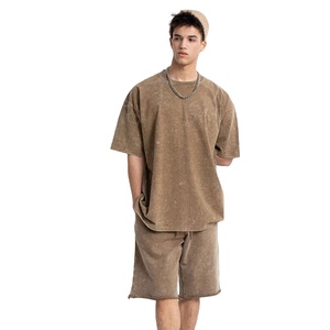 Conjunto de Shorts para Hombre con Lavado Ácido, Ropa Moderna para el Verano, Logotipo Personalizado, Bordado y Personalización - Product Image 3