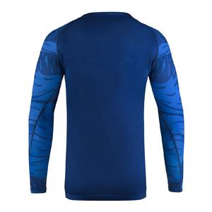 Rash Guards de alto rendimiento para hombres Color azul sólido Manga completa Elástico Spandex/Poliéster Logotipo personalizado Rash Guards en venta - Product Image 4