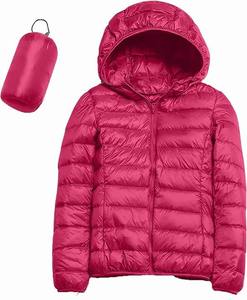 Women's Lightweight <b>Long</b> <b>Sleeve</b> Puffer Jacket in Black Canvas Material with Warm Coat and Hood Zipper <b>Vest</b> Style - Product Image 4