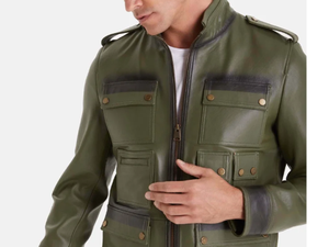 Dernier modèle Veste d'hiver en cuir pour homme Veste d'automne hiver en cuir décontractée à fermeture éclair pour homme à manches longues - Product Image 4