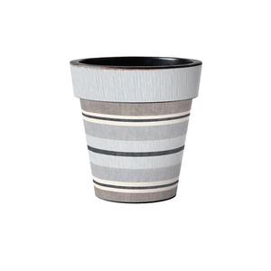 Esta maceta única de rayas anchas de color blanco y negro con pegatina de esmalte metálico macetas de jardín y maceta hecha a mano personalizada - Product Image 1