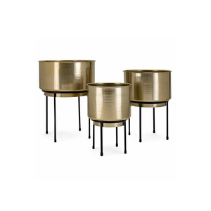 Nouveau pot de fleurs décoratif pour hôtel couleur argent pots de fleurs ronds au design classique pour la décoration de mariage - Product Image 3
