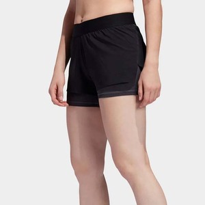 Vente en gros Short personnalisé deux en un Short blanc d'entraînement de gymnastique pour femmes 100% coton anti-rides Short à cordon en coton noir pour femme - Product Image 3